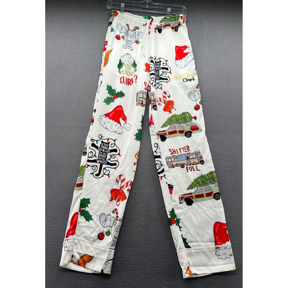 National Lampoon Christmas Vacation Pajama Pants Womens M White